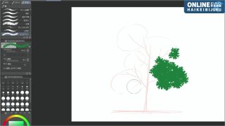 ブラシから作る樹木の描き方