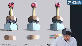 色で魅せる空間表現 日の沈む中に聳え立つ塔