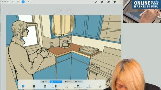 狭いキッチンにいるキャラクター作画をゼロからおしゃべり解説