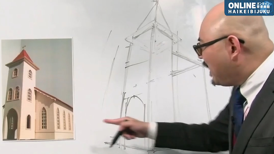 背景作画アオリとフカン