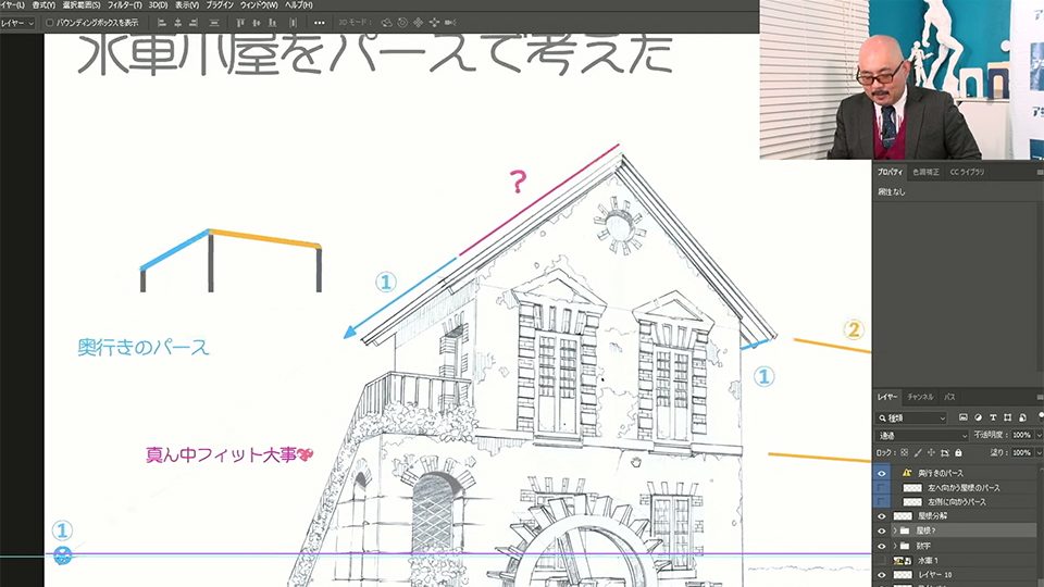 風車と水車～建物を描く～