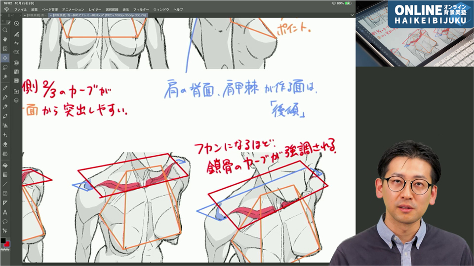 キャラクター作画の首から胸の解剖学(前後編)